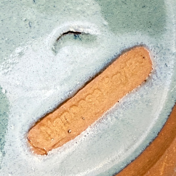 AL KNUTSON Artisan Ceramic Lidded Butter dish Jar - Teal and Tan - Picture 9 of 9